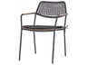 Meika Stackable Outdoor Dining Arm Chair Steel Teak