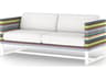Stripe Aluminum Cushion Outdoor Loveseat