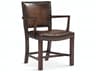 Armand Walnut Wood Brown Upholstered Arm Dining Chair