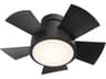 Vox 26in Flush Mount Ceiling Fan with LED Light Matte Black