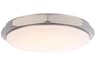 Grommet 1-Light Brushed Nickel Glass LED Round Flush Mount