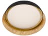 Gilt 1-Light Bronze Gold Leaf Black Round Flush Mount