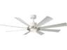 Aura 60 Inch Smart LED Ceiling Fan in Brushed Nickel and Matte White