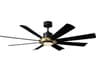 Aura 60 Inch LED Smart Ceiling Fan Soft Brass and Matte Black