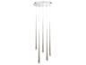 Cascade 5-Light Polished Nickel Crystal LED Pendant