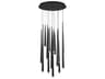 Cascade 15-Light Black Crystal LED Pendant