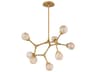 Catalyst 8-Light Aged Brass Glass LED Globe Chandelier