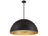 Yolo 1-Light Black Gold Leaf Glass LED Dome Pendant