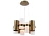 Harmony 12-Light Aged Brass Glass LED Cylinder Pendant