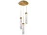 Minx 3-Light Aged Brass Crystal LED Linear Mini Pendant