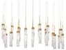 Minx 23-Light Aged Brass Linear Island Pendant