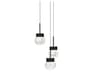 Double Bubble 3-Light Black Globe Mini Pendant