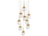 Double Bubble 9-Light Aged Brass Globe Pendant