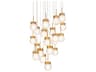 Double Bubble 21-Light Aged Brass Globe Pendant