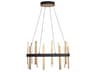 Harmonix 24 Inch LED Chandelier Black and Aged Brass