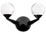 Double Bubble 2-Light Black Crystal LED Wall Sconce