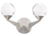 Double Bubble 2-Light Satin Nickel Crystal LED Wall Sconce