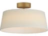 Paramount 1-Light Natural Aged Brass Drum Round Flush Mount