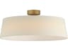 Paramount 1-Light Natural Aged Brass Drum Round Flush Mount