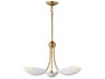 Maris 3- Light White natural Aged Brass Bowl Chandelier