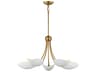 Maris 5- Light White natural Aged Brass Bowl Chandelier