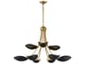 Maris 9- Light Black Natural Aged Brass Sputnik Bowl Tiered Chandelier