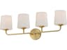 Bristol 4-Light Satin Brass Glass Vanity Light
