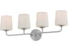 Bristol 4-Light Satin Nickel Glass Vanity Light