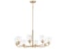 Acadia 8-Light Heritage Brass Glass Dome Chandelier
