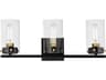 Pinn 3-Light Black Satin Brass Glass Vanity Light