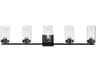Pinn 5-Light Black Satin Brass Glass Vanity Light