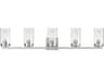 Pinn 5-Light Satin Nickel Glass Vanity Light