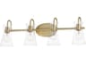 Ava 4-Light Natural Aged Brass Vanity Light