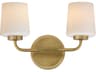 Durham 2-Light Natural Aged Brass Vanity Light