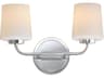 Durham 2-Light Polished Chrome Vanity Light