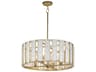 Miramar 4-Light Capiz Natural Aged Brass Drum Pendant