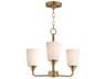 Hudson 3- Light Natural Aged Brass Chandelier