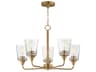 Hudson 5- Light Natural Aged Brass Chandelier