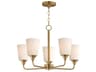 Hudson 5- Light Natural Aged Brass Chandelier