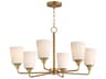 Hudson 6- Light Natural Aged Brass Chandelier