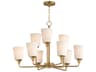 Hudson 9- Light Natural Aged Brass Tiered Chandelier