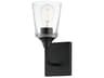 Hudson 1- Light Black Wall Sconce