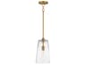 Hudson 1- Light Natural Aged Brass Cylinder Pendant