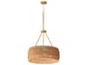Satori 3- Light Natural Aged Brass Wood Drum Chandelier