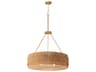 Satori 6- Light Natural Aged Brass Wood Drum Chandelier