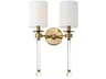 Lucent 2-Light Heritage Brass Glass Wall Sconce
