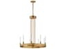 Ovation 9-Light Gold Glass LED Cylinder Chandelier