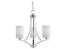 Deven 3-Light Satin Nickel Glass Cylinder Chandelier