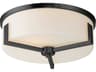 Dart 3-Light Black Drum Flush Mount