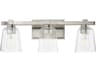 Cubos 3-Light Satin Nickel Vanity Light